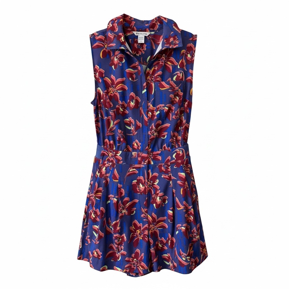 Athleta Brooklyn Utility Romper In Hibiscus Floral Print Size 6